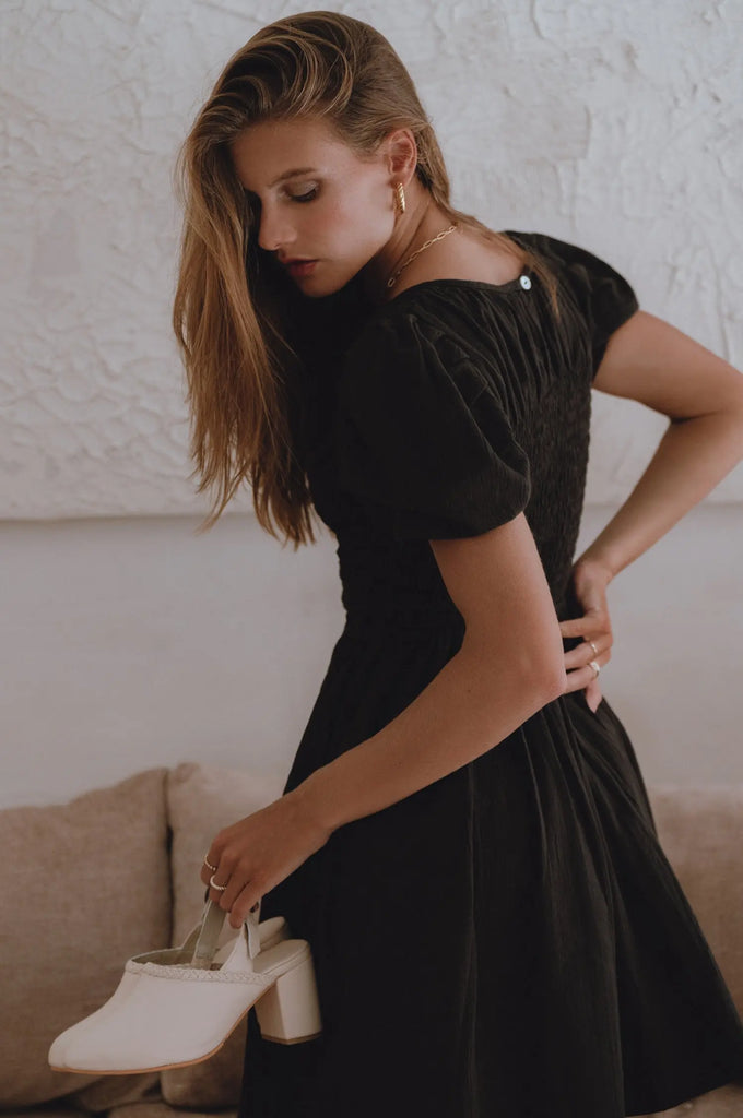 Elodie Smocked Linen Mini Dress by Bali Lane Bali Lane