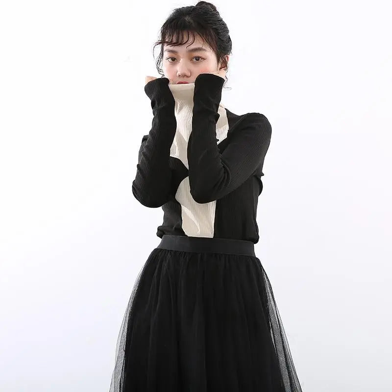 Emica Turtleneck Long Sleeve Shirt by Marigold Shadows Marigold Shadows