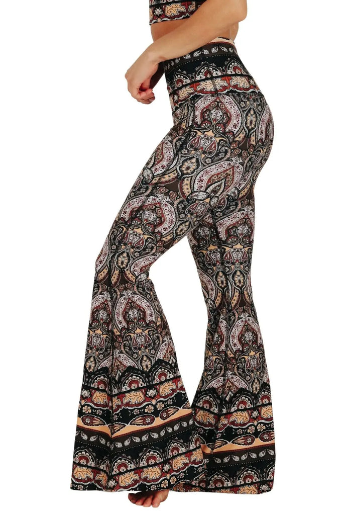 Espresso Yourself Printed Bell Bottoms by Yoga Democracy Yoga Democracy
