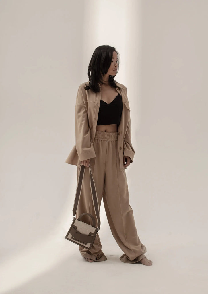 Evelyn Bag in Canvas and Genuine Leather Bag, Gray by Bob Oré BOB ORE