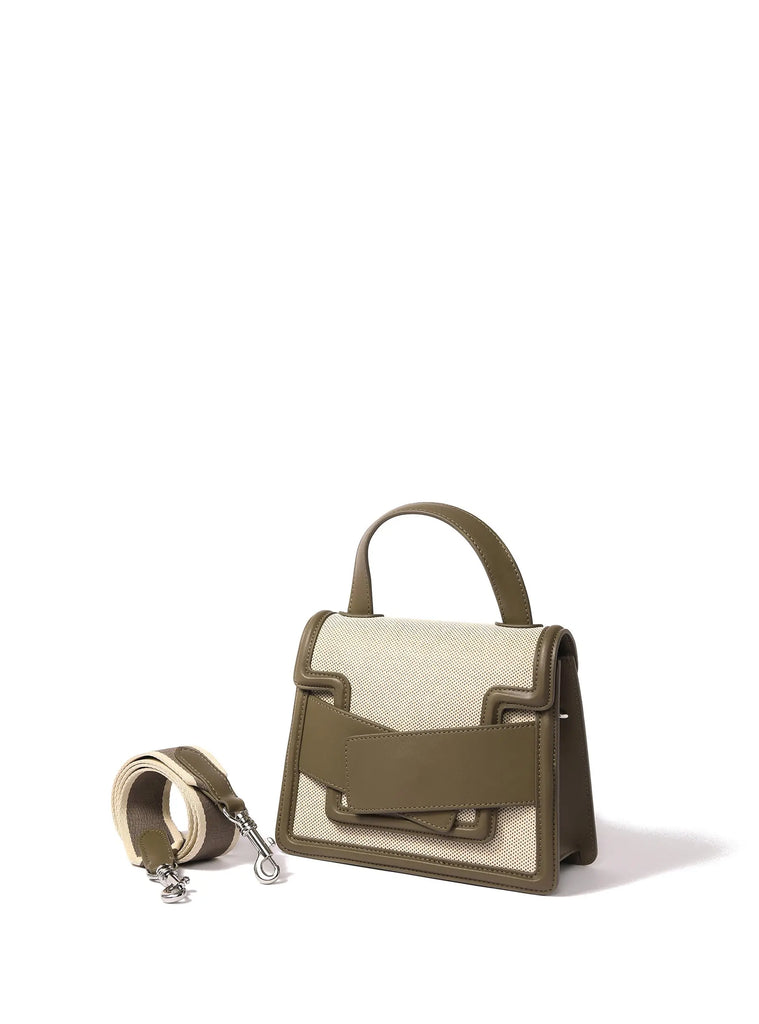 Evelyn Bag in Canvas and Genuine Leather Bag, Gray by Bob Oré BOB ORE