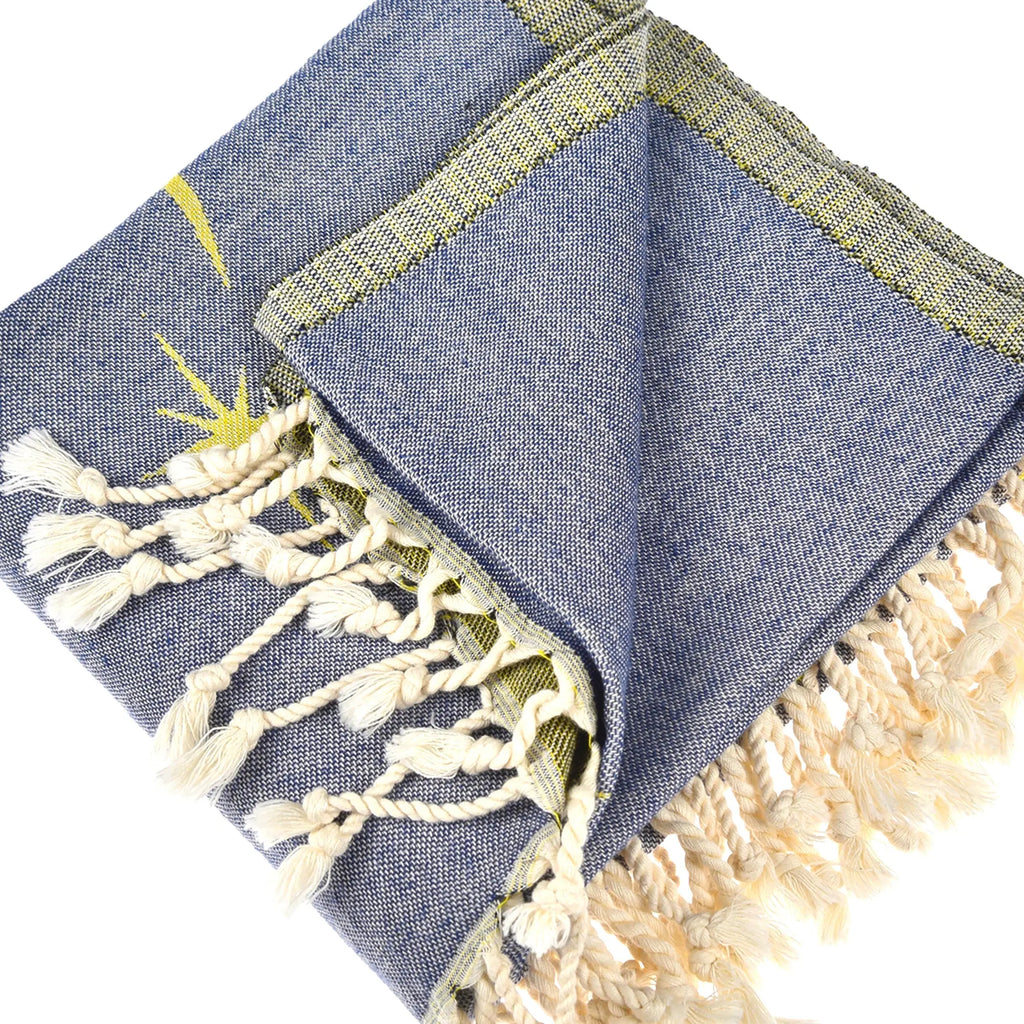 Exclusive Blue Universe Peshtemal Pure Cotton Beach Towel by La'Hammam La'Hammam