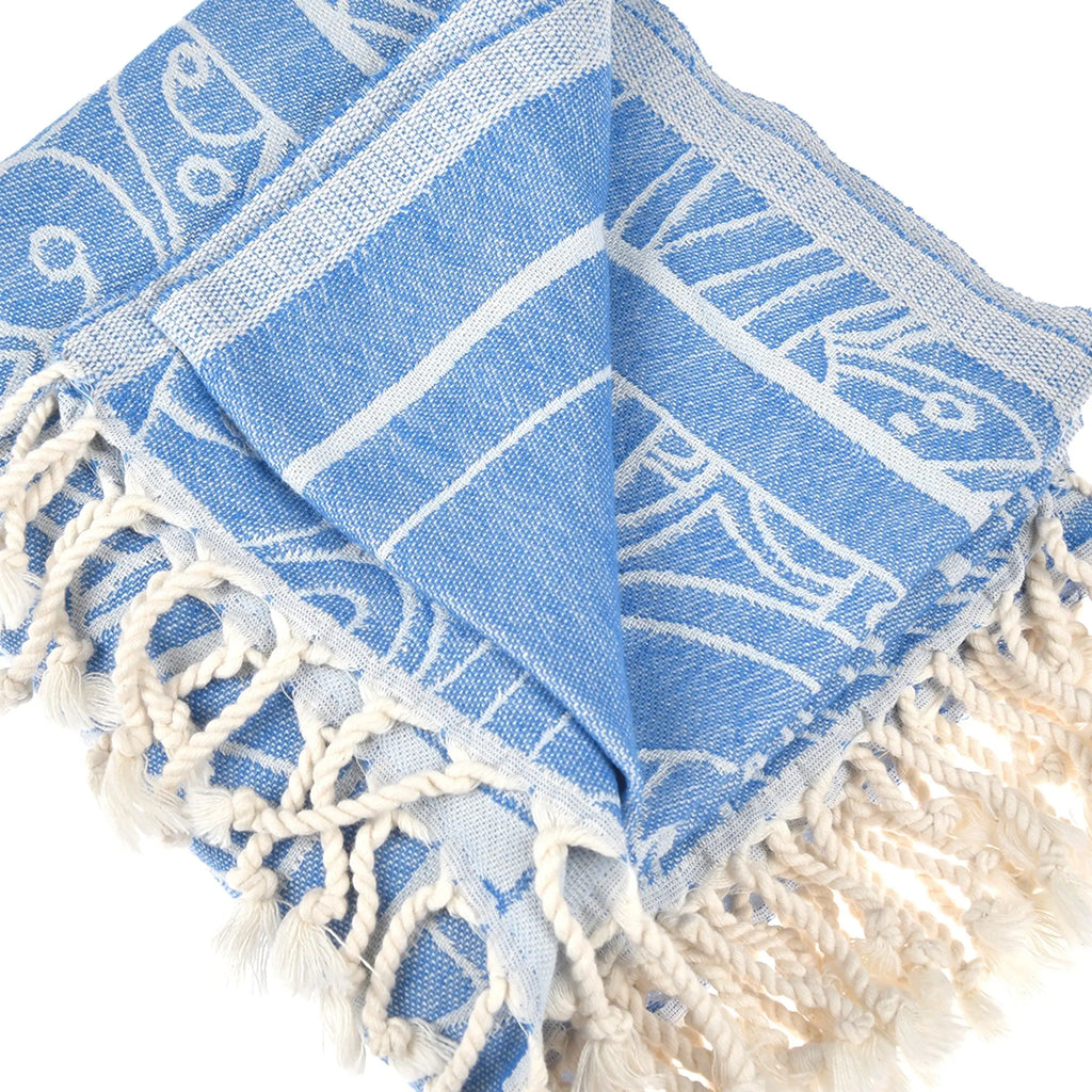 Exclusive Magic Dolphin Peshtemal Pure Cotton Beach Towel by La'Hammam La'Hammam