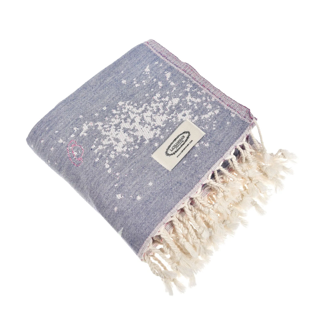 Exclusive Pink Saturn Peshtemal Pure Cotton Beach Towel by La'Hammam La'Hammam