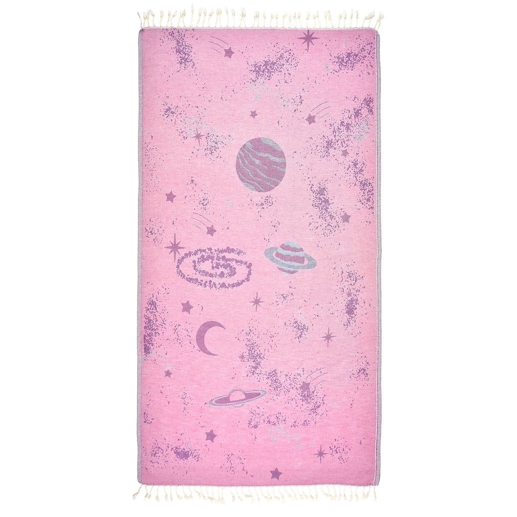 Exclusive Pink Saturn Peshtemal Pure Cotton Beach Towel by La'Hammam La'Hammam
