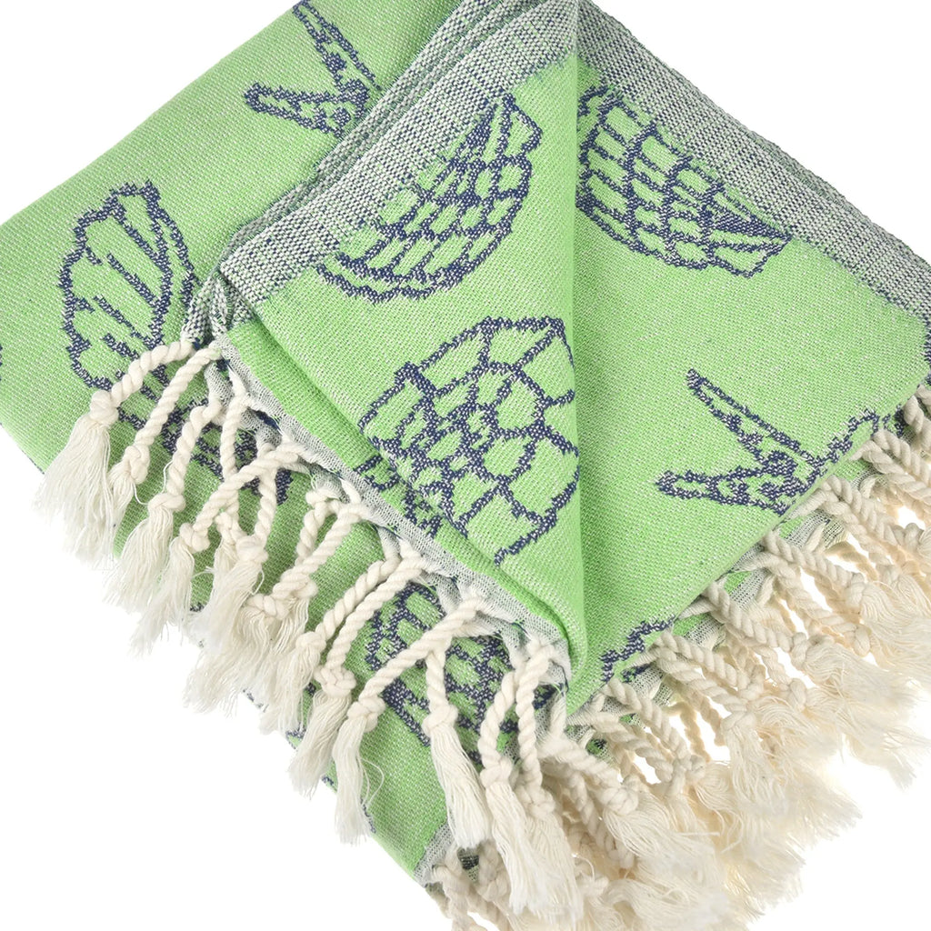 Exclusive Seashells and Stars Peshtemal Pure Cotton Beach Towel by La'Hammam La'Hammam