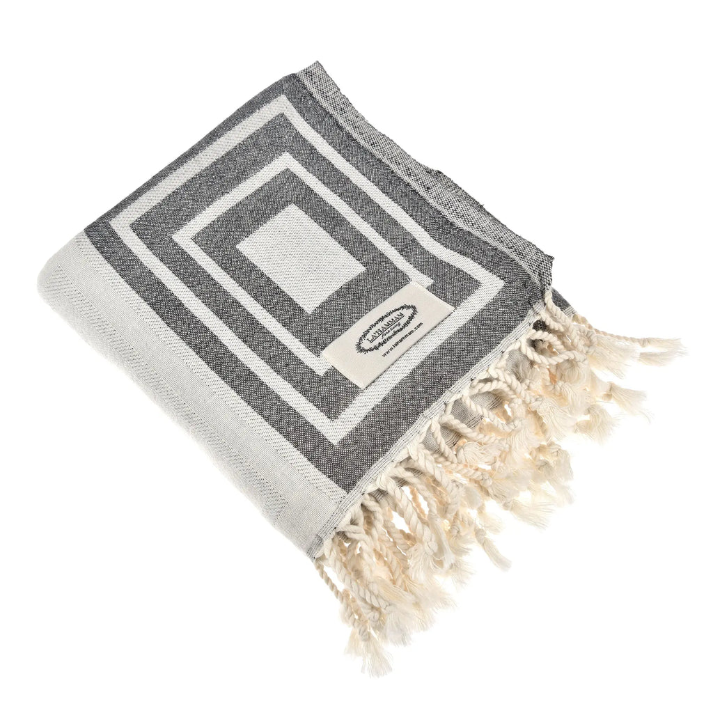 Exclusive Symmetry Peshtemal Pure Cotton Throw Blanket by La'Hammam La'Hammam
