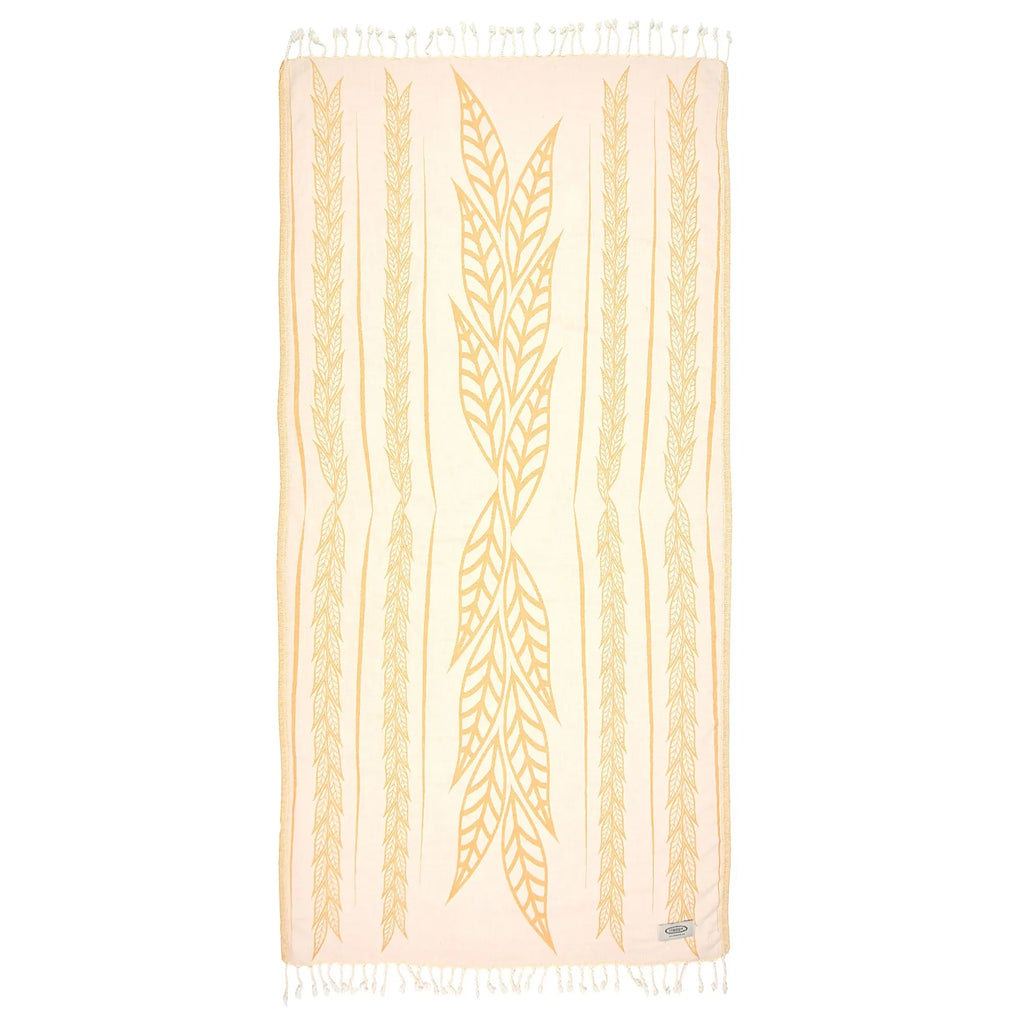 Exclusive Wheat Leaves Peshtemal Pure Cotton Throw Blanket by La'Hammam La'Hammam