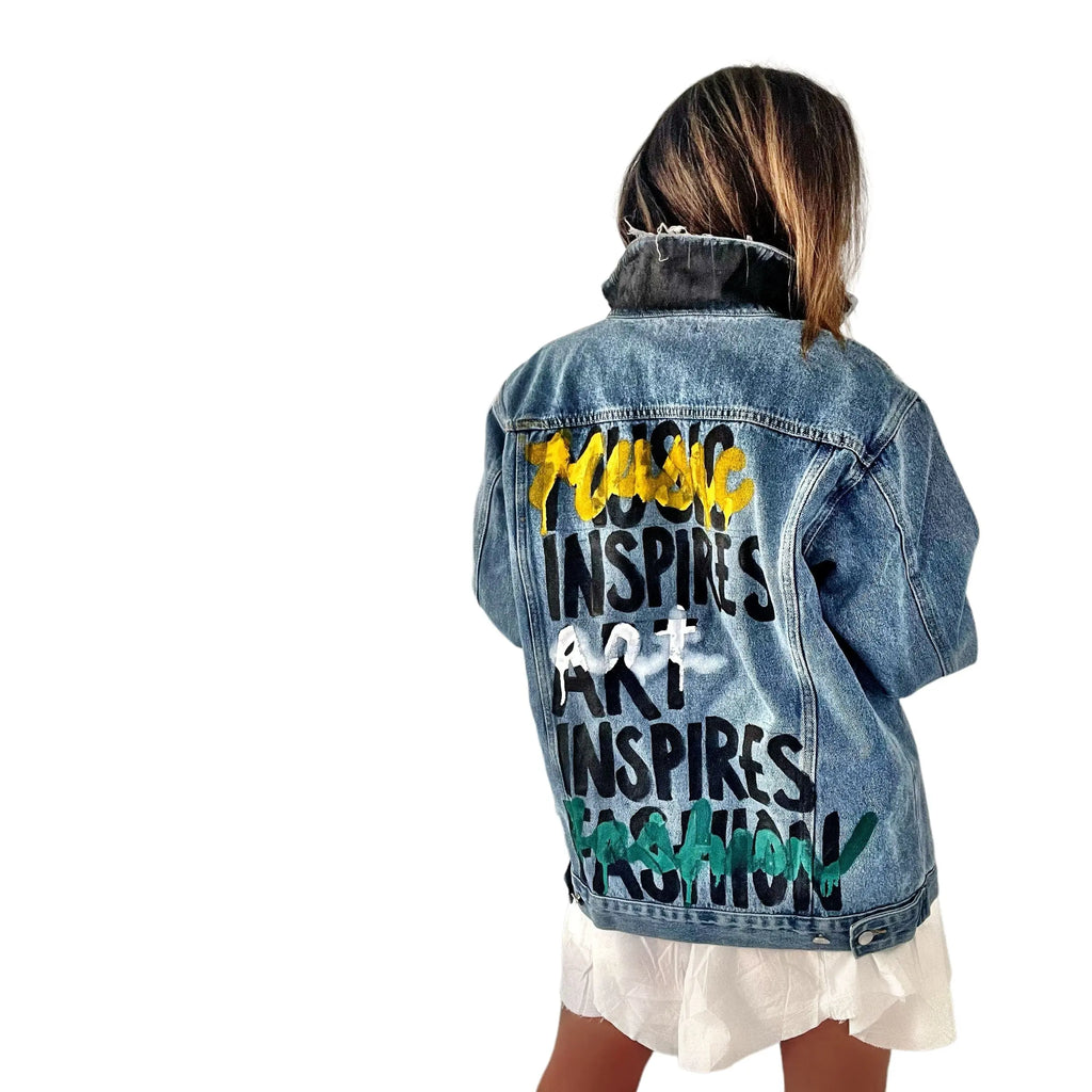 'Fashion Is Art' Denim Jacket by Wren + Glory Wren + Glory