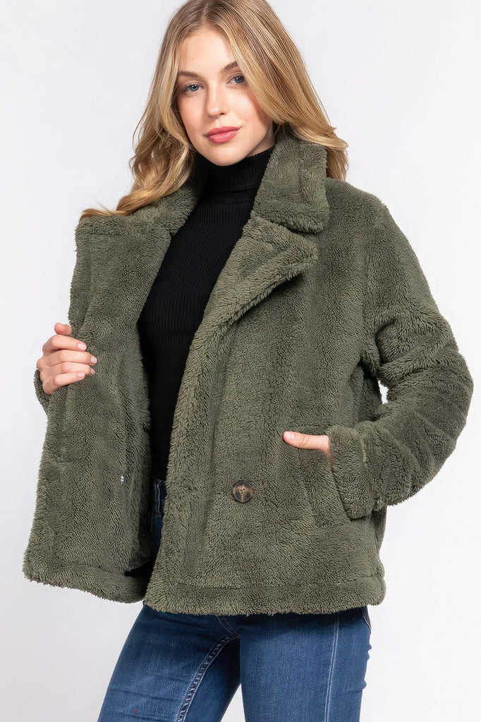 Faux Fur Sherpa Jacket by VYSN VYSN