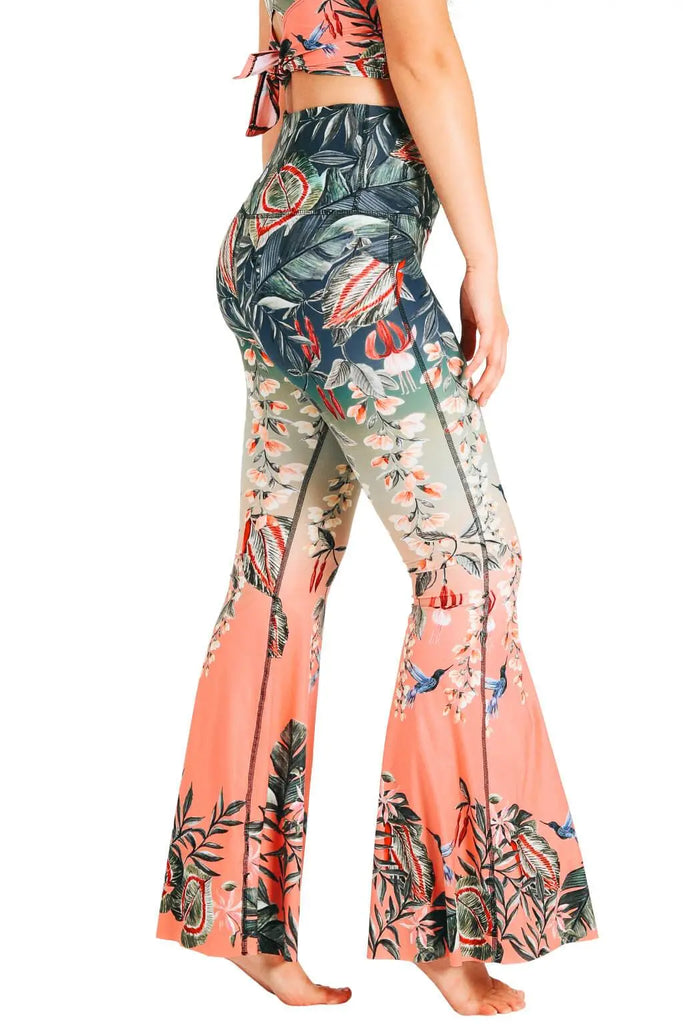 Feeling Ferntastic Printed Bell Bottoms by Yoga Democracy Yoga Democracy