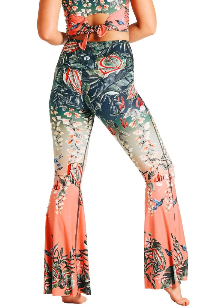 Feeling Ferntastic Printed Bell Bottoms by Yoga Democracy Yoga Democracy