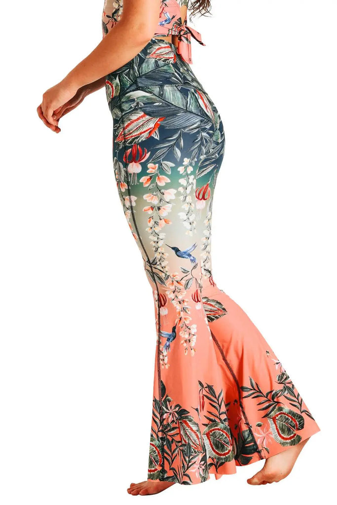 Feeling Ferntastic Printed Bell Bottoms by Yoga Democracy Yoga Democracy