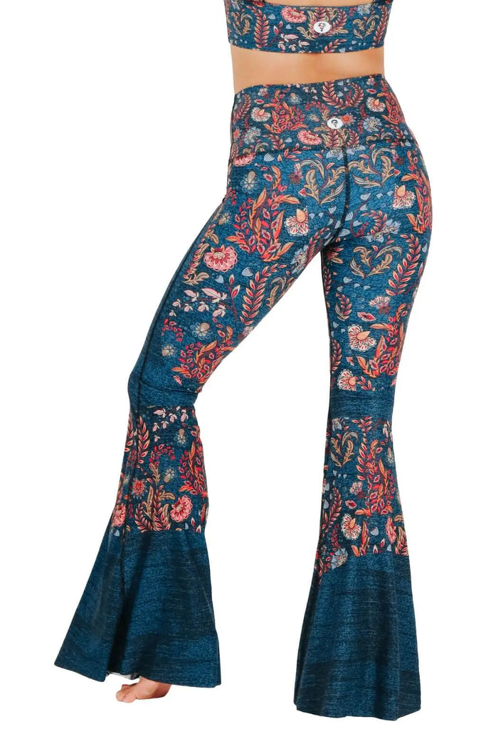 Festival Denim Printed Bell Bottoms by Yoga Democracy Yoga Democracy