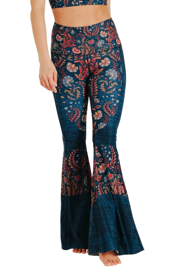Festival Denim Printed Bell Bottoms by Yoga Democracy Yoga Democracy