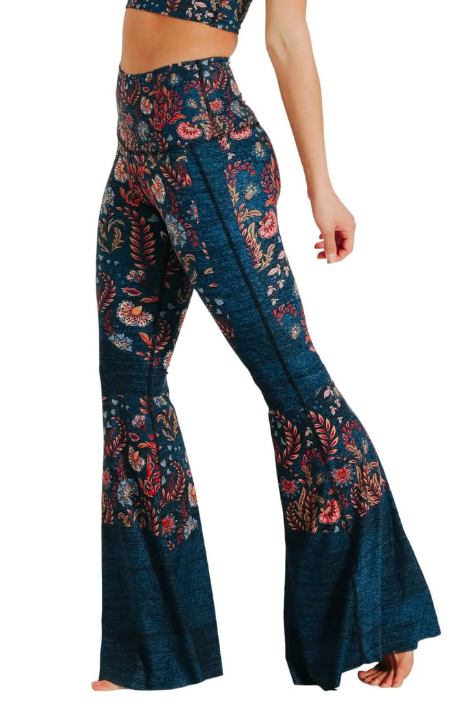 Festival Denim Printed Bell Bottoms by Yoga Democracy Yoga Democracy