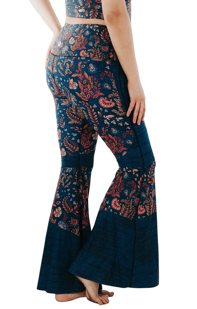 Festival Denim Printed Bell Bottoms by Yoga Democracy Yoga Democracy