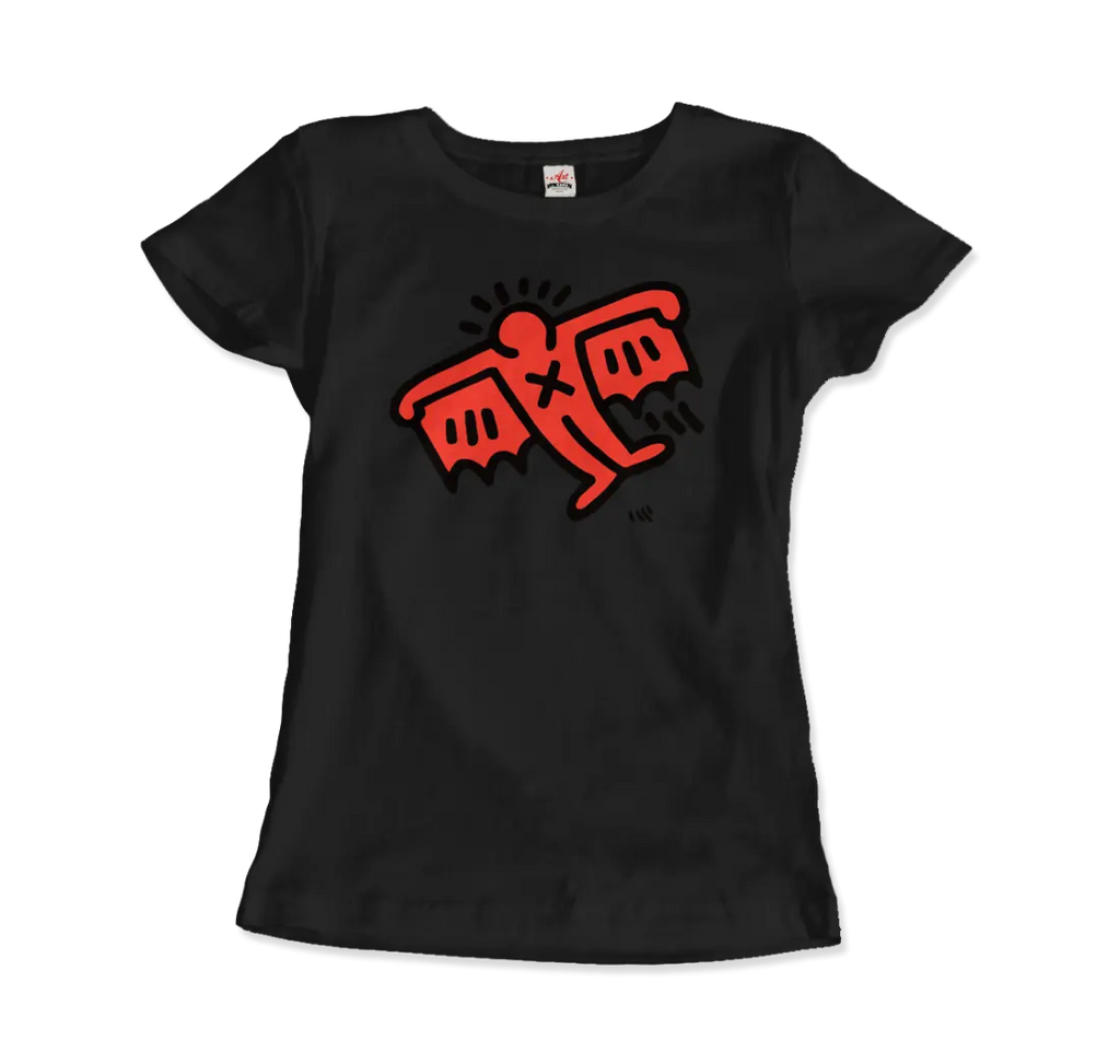 Flying Devil Icon, 1990 Street Art T-Shirt by Art-O-Rama Shop ART-O-RAMA-SHOP