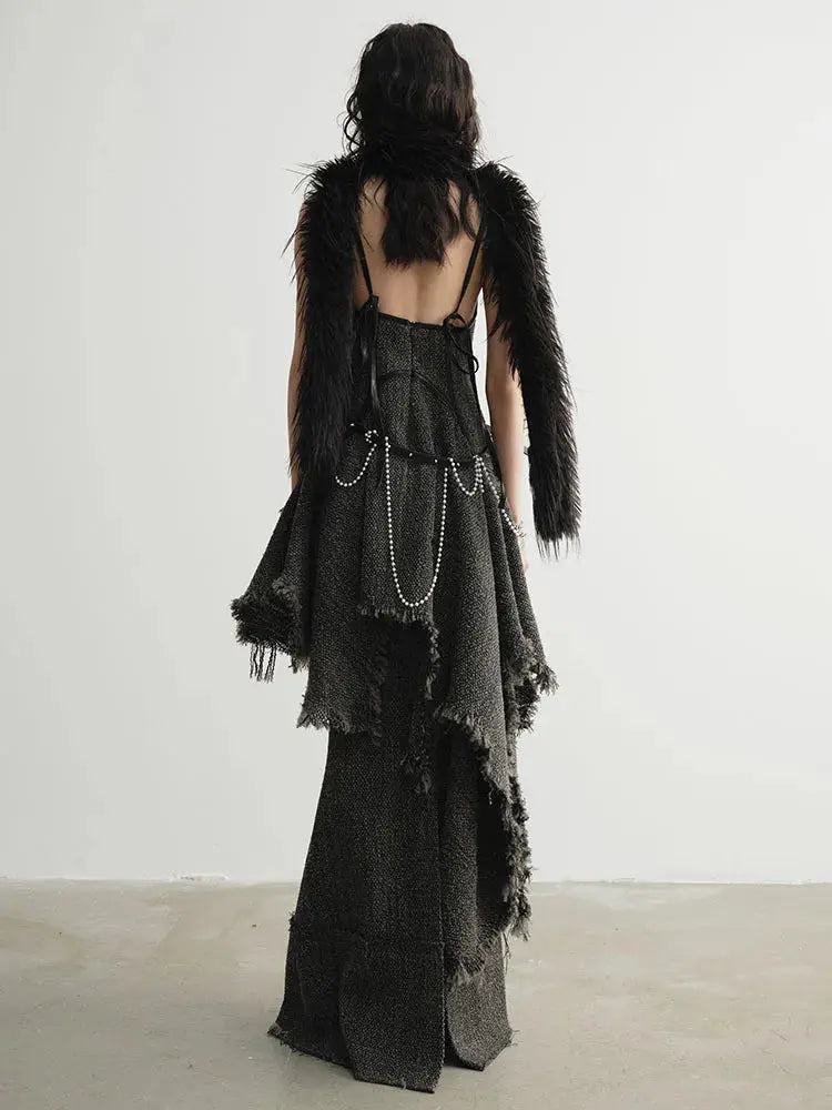 Frandie Long Freyed Skirt by Marigold Shadows Marigold Shadows