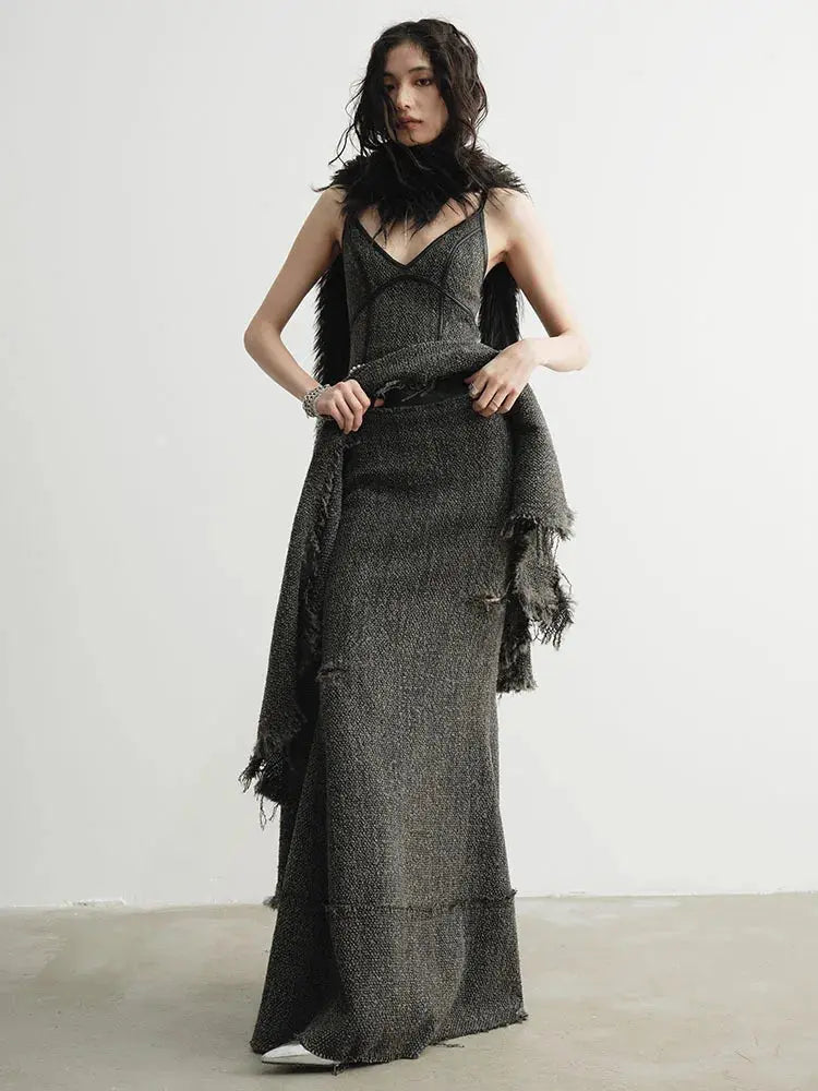 Frandie Long Freyed Skirt by Marigold Shadows Marigold Shadows