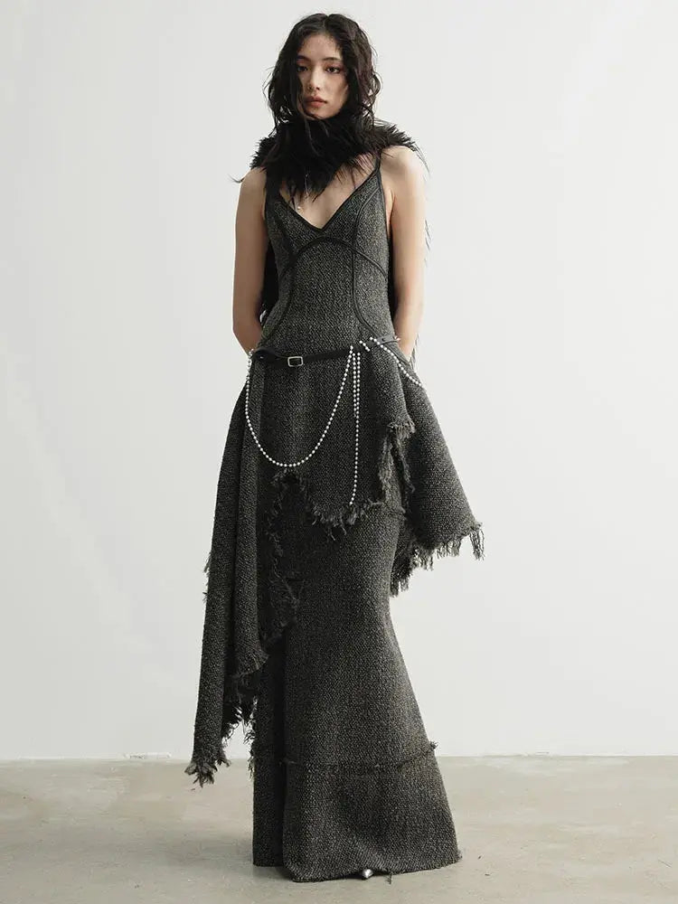 Frandie Long Freyed Skirt by Marigold Shadows Marigold Shadows