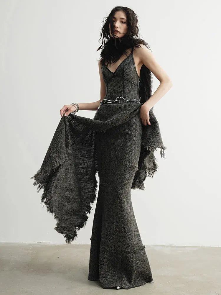 Frandie Long Freyed Skirt by Marigold Shadows Marigold Shadows