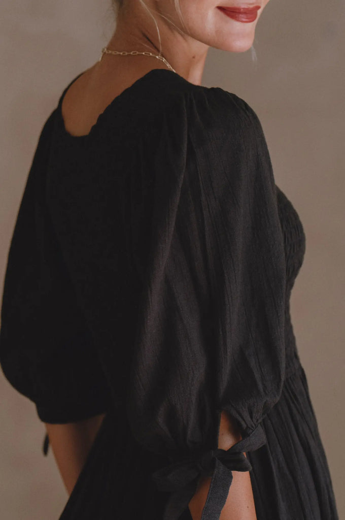 Freya Smocked Linen Midi Dress by Bali ELF Bali ELF