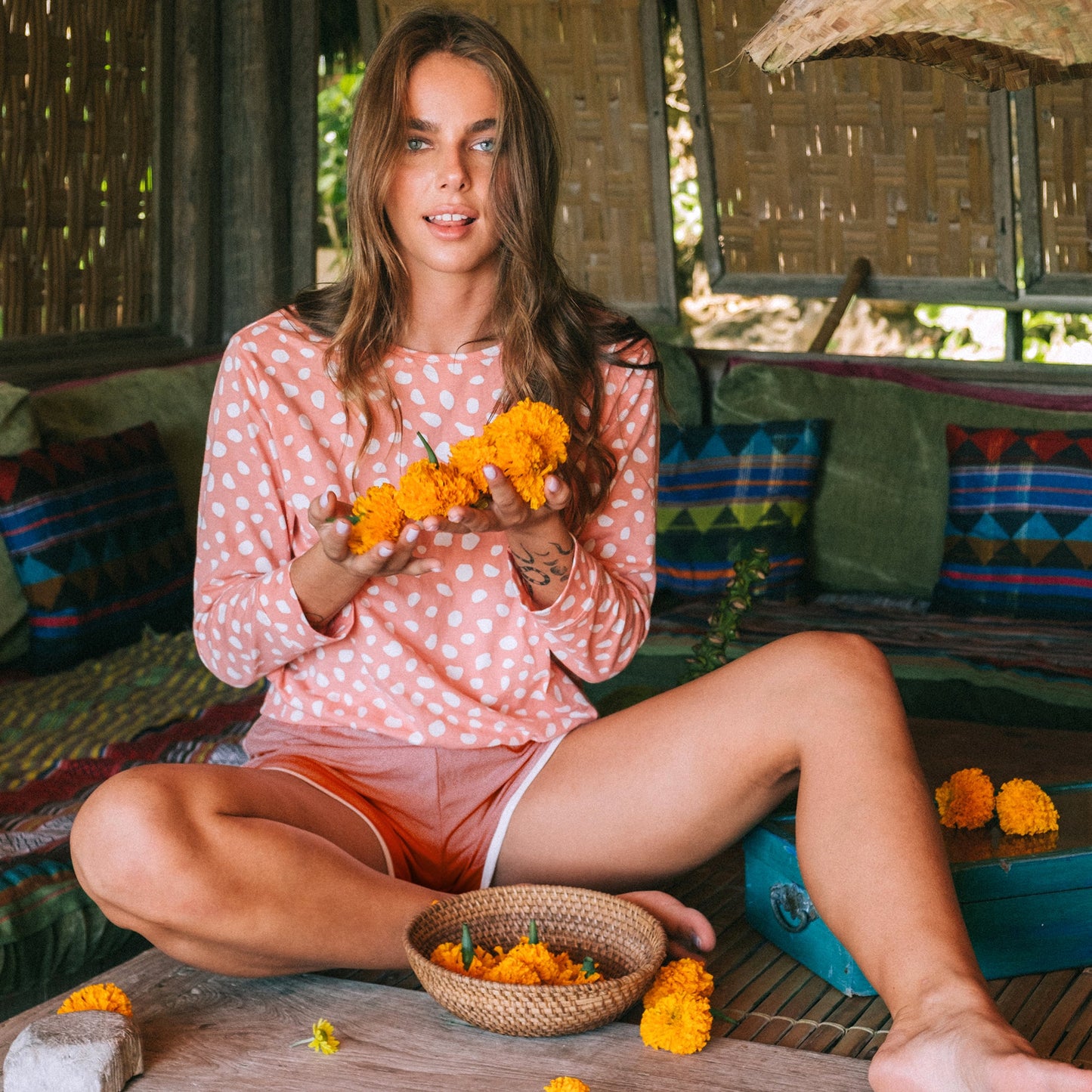GIRL Seaside Runner Bamboo Shorts in Desert Rose