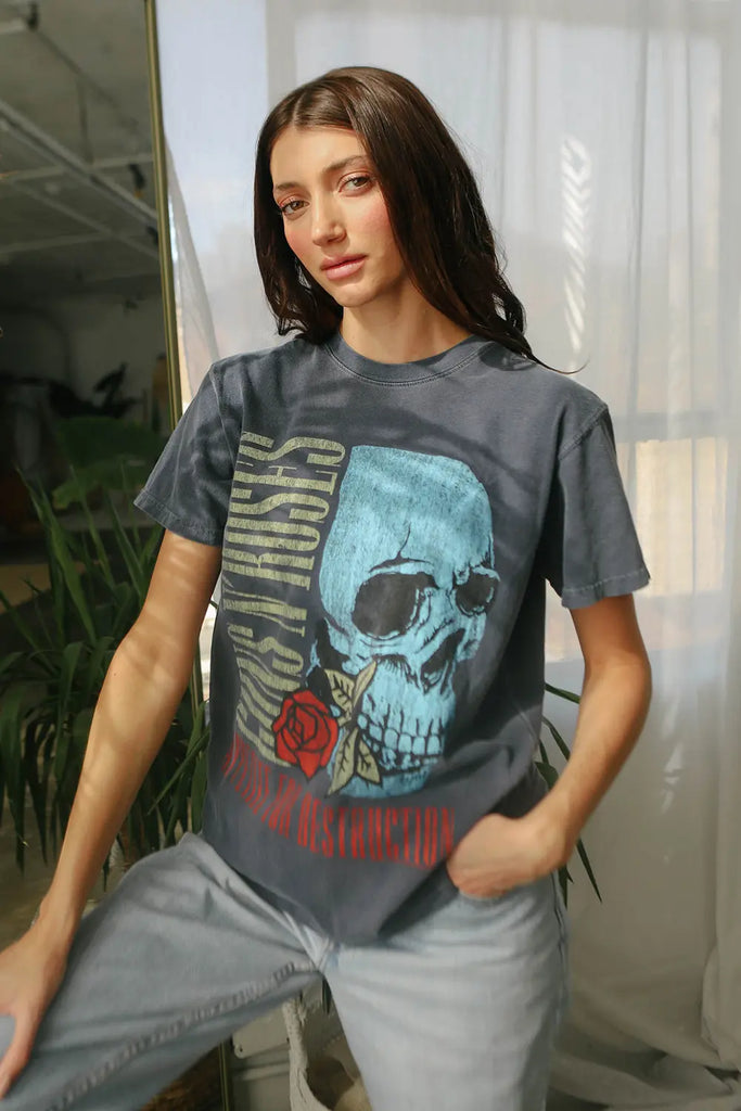 Guns N Roses Flower Skull Tee by People of Leisure People of Leisure