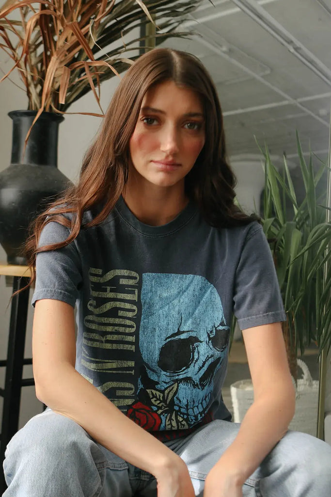Guns N Roses Flower Skull Tee by People of Leisure People of Leisure