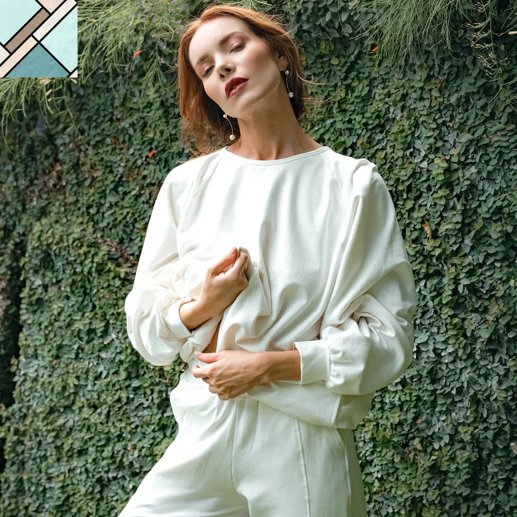 HALEY Bamboo Fleece Sweaters, in Off White by BrunnaCo BRUNNA CO