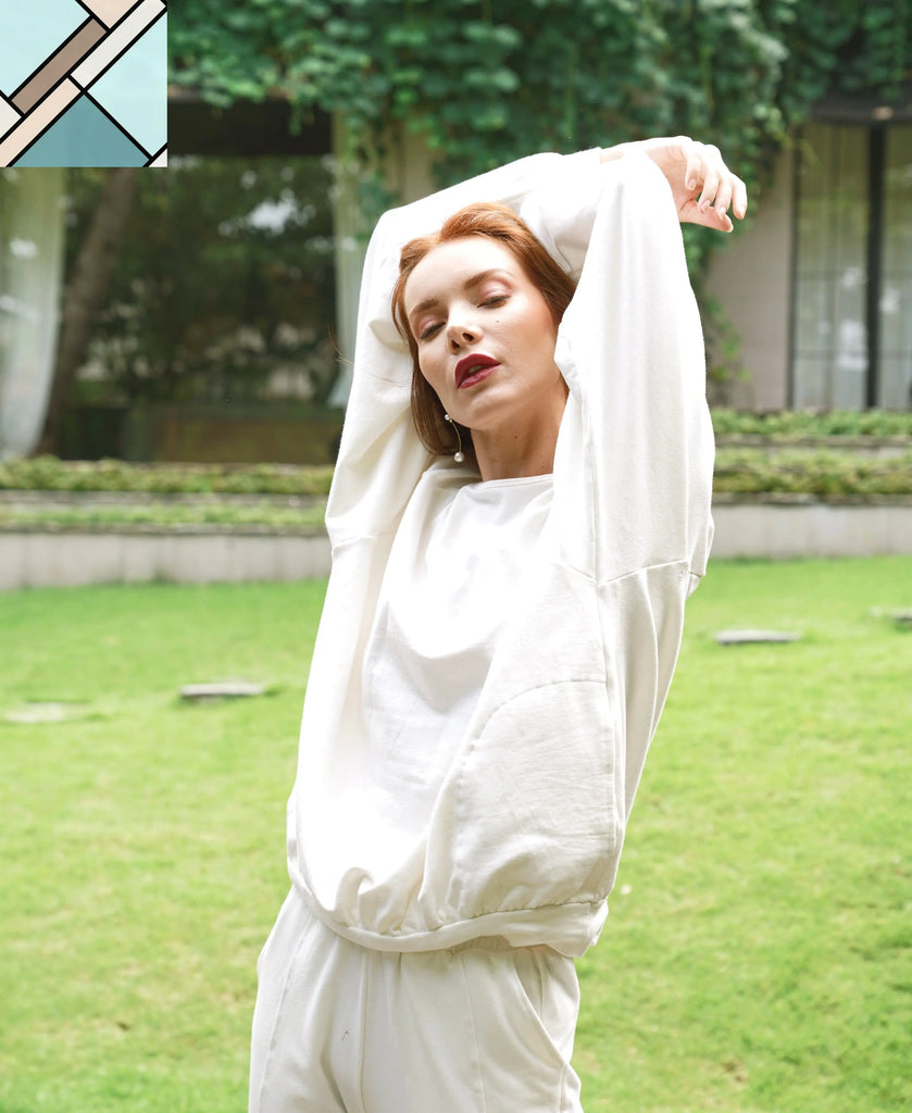 HALEY Bamboo Fleece Sweaters, in Off White by BrunnaCo BRUNNA CO