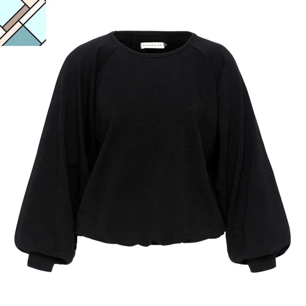 Haley Bamboo Fleece Sweaters, in Black by BrunnaCo BRUNNA CO