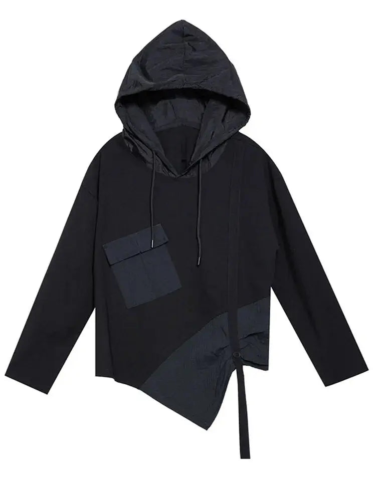Hamarna Pocket Rouched Hoodie - Black by Marigold Shadows Marigold Shadows