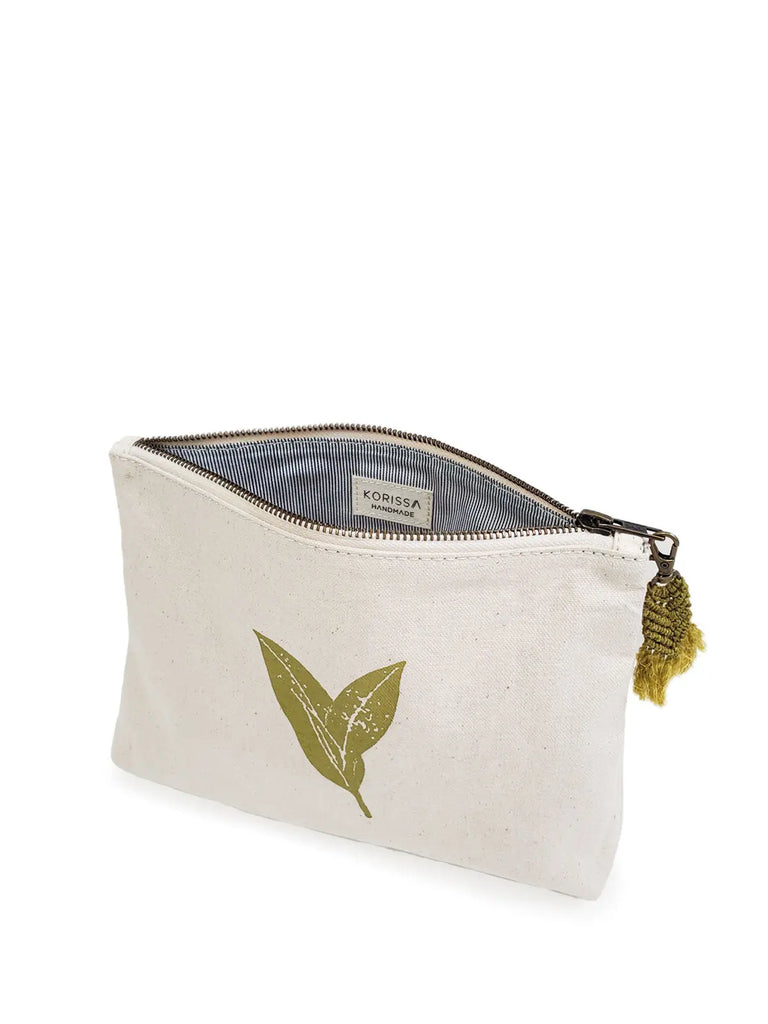 Hand Screen Printed Cotton Canvas Pouch - Nature by KORISSA KORISSA