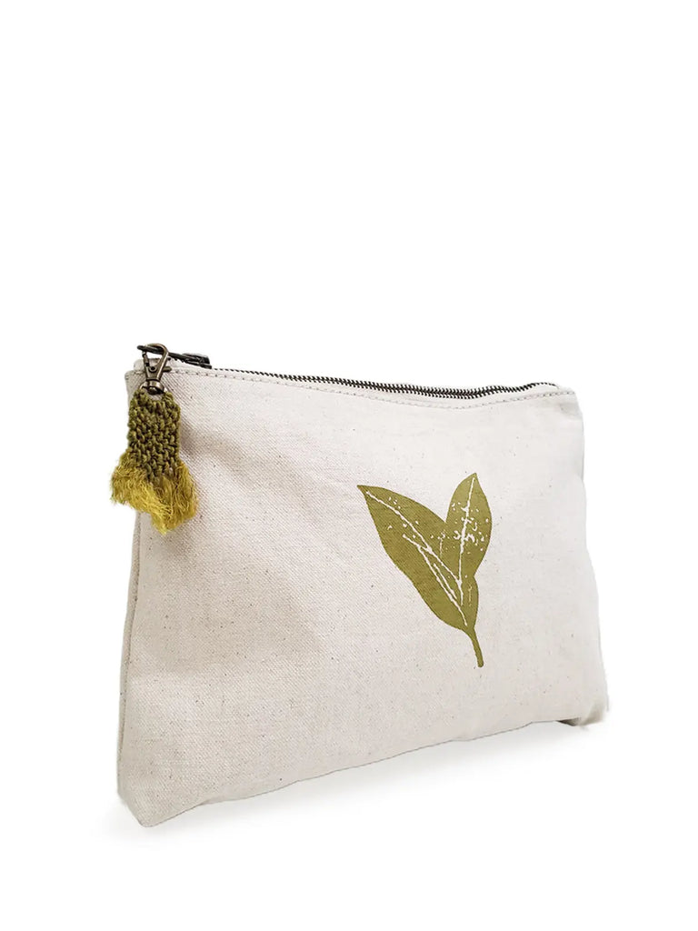 Hand Screen Printed Cotton Canvas Pouch - Nature by KORISSA KORISSA