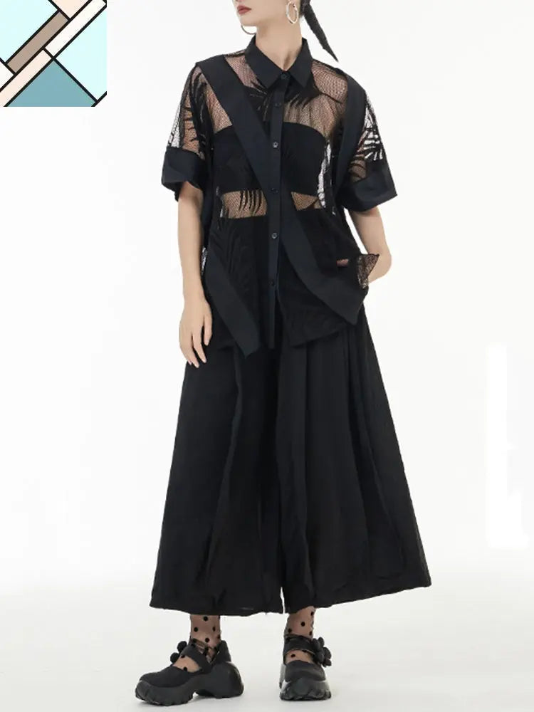 Hayato Sheer Leaf Blouse - Black by Marigold Shadows MARIGOLD SHADOWS