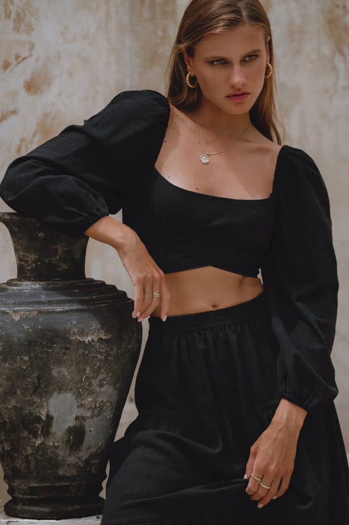 Helsa Long Sleeve Linen Top by Bali Lane Bali Lane