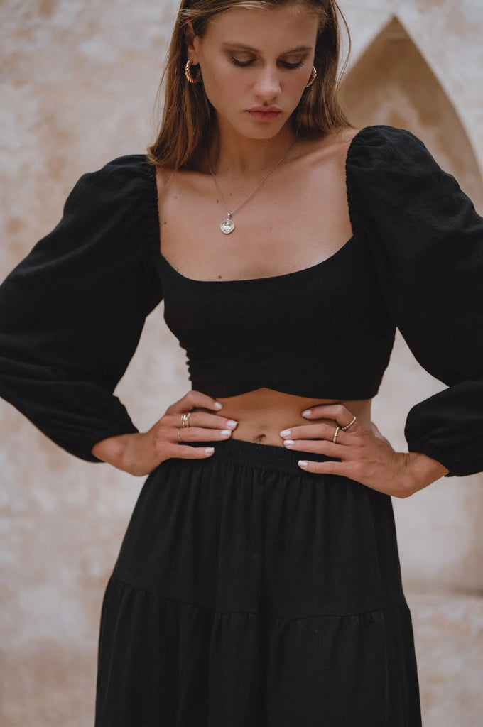 Helsa Long Sleeve Linen Top by Bali Lane Bali Lane