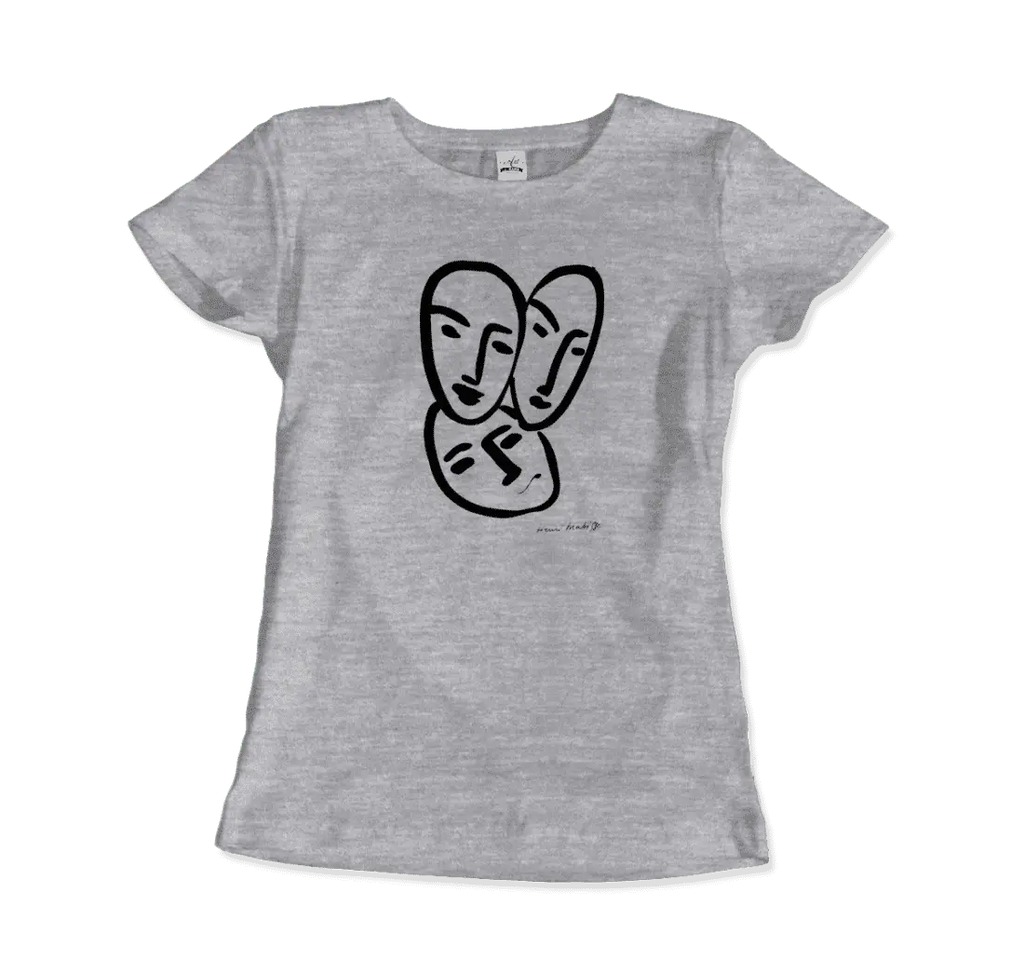 Henri Matisse Apollinaire Three Heads to Friendship 1952 Art T-Shirt by Art-O-Rama Shop ART-O-RAMA-SHOP