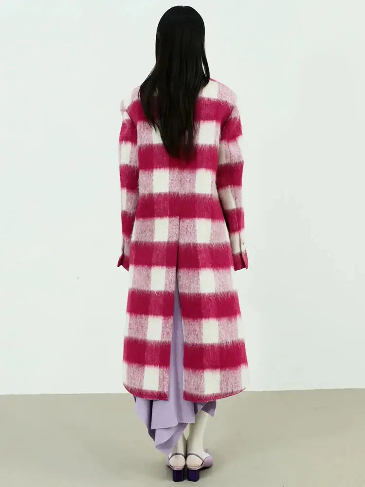 Hurnana Plaid Cut Out Coat by Marigold Shadows Marigold Shadows