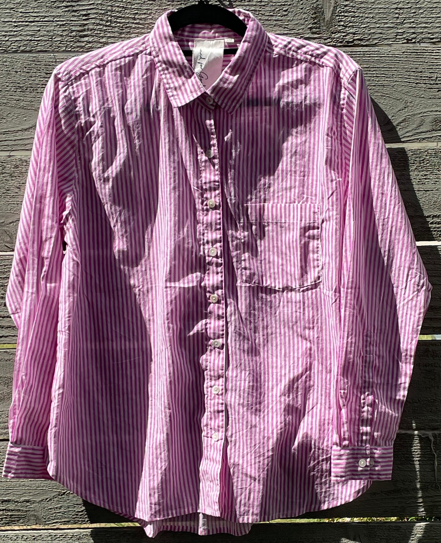 Good Boyfriend Shirt - Menswear Stripe Dahlia