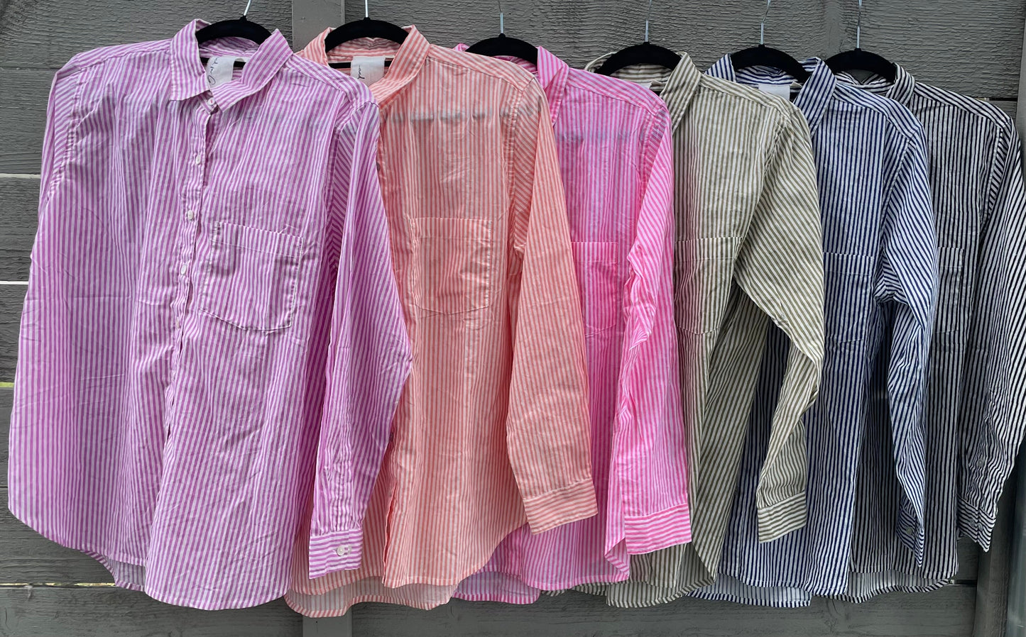 Good Boyfriend Shirt - Menswear Stripe Dahlia