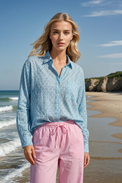 Good Boyfriend Shirt - Sunflower Overdye Robin's Egg Blue
