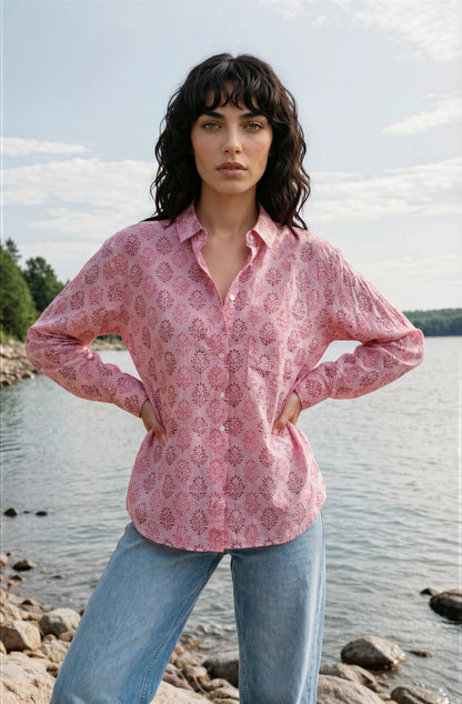 Good Boyfriend Shirt - Hyacinth Overdye Tickled Pink