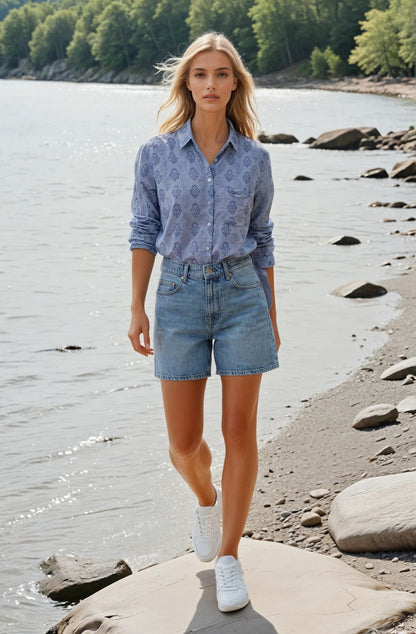 Good Boyfriend Shirt - Hyacinth Overdye Cornflower Blue
