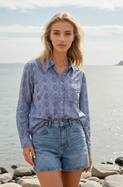 Good Boyfriend Shirt - Hyacinth Overdye Cornflower Blue