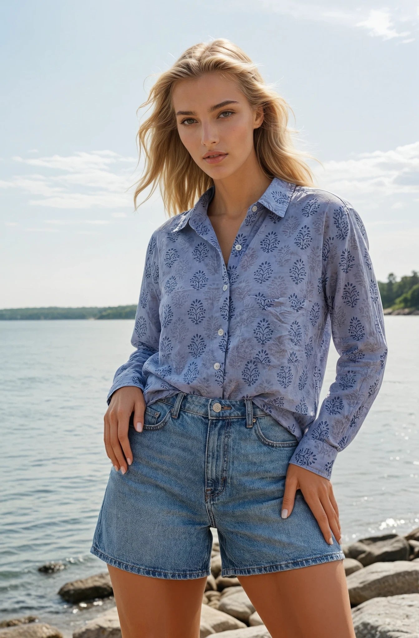 Good Boyfriend Shirt - Hyacinth Overdye Cornflower Blue