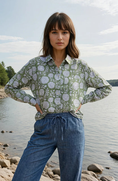 Good Boyfriend Shirt - Hydrangea Beauty Celery