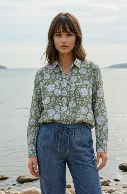 Good Boyfriend Shirt - Hydrangea Beauty Celery